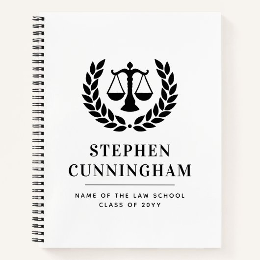 Gepersonaliseerd Modern Law School Afstuderen Notitieboek (Voorkant)