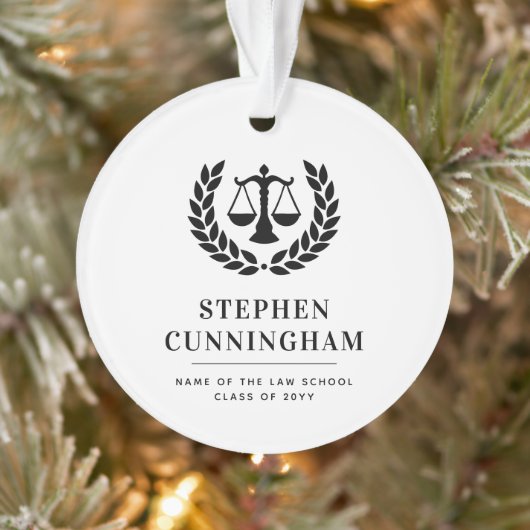 Gepersonaliseerd Modern Law School Afstuderen Ornament (Boom)