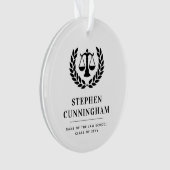 Gepersonaliseerd Modern Law School Afstuderen Ornament (voorkant)