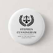 Gepersonaliseerd Modern Law School Afstuderen Ronde Button 5,7 Cm (Voorkant)