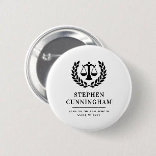 Gepersonaliseerd Modern Law School Afstuderen Ronde Button 5,7 Cm