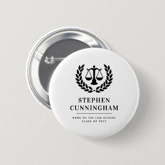 Gepersonaliseerd Modern Law School Afstuderen Ronde Button 5,7 Cm (Voorkant /achterkant)