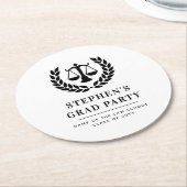 Gepersonaliseerd Modern Law School Afstuderen Ronde Kartonnen Onderzetter (Gebogen)