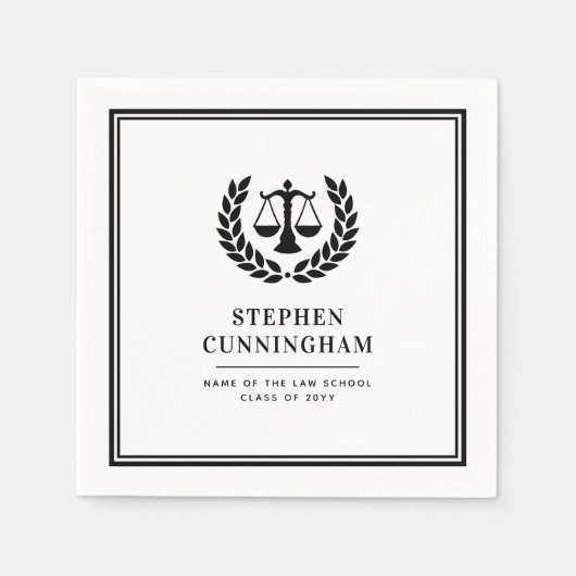 Gepersonaliseerd Modern Law School Afstuderen Servet (Voorkant)