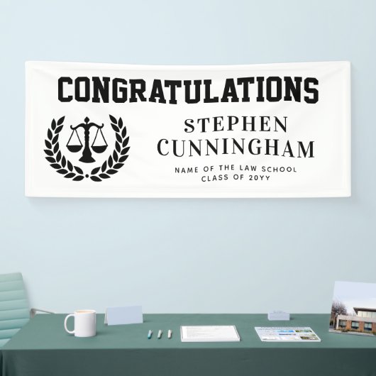 Gepersonaliseerd Modern Law School Afstuderen Spandoek (Beurs)