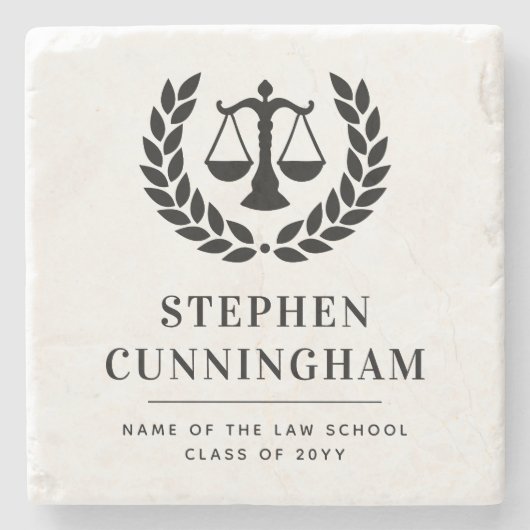 Gepersonaliseerd Modern Law School Afstuderen Stenen Onderzetter (Voorkant)