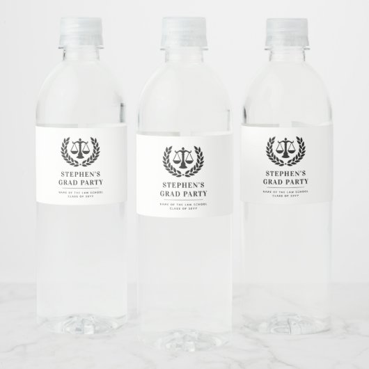 Gepersonaliseerd Modern Law School Afstuderen Waterfles Etiket (Flessen)