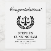 Gepersonaliseerd Modern Law School Afstuderen Wijn Etiket (Enkel label)