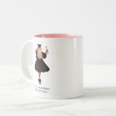 Gepersonaliseerd modern meisje met Waterverf Afstu Tweekleurige Koffiemok (Voorkant links)