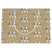 Gepersonaliseerd Modern Merry Christmas Kraft Mono Groot Cadeauzakje (Voorkant)