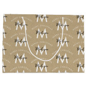 Gepersonaliseerd Modern Merry Christmas Kraft Mono Groot Cadeauzakje (Achterkant)