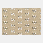 Gepersonaliseerd Modern Merry Christmas Kraft Mono Inpakpapier Vel (Voorkant 2)