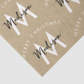 Gepersonaliseerd Modern Merry Christmas Kraft Mono Tissuepapier (Detail)