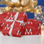 Gepersonaliseerd Modern Merry Christmas Red Monogr Cadeaupapier<br><div class="desc">Een gepersonaliseerd modern "Merry Christmas" monogram ontwerp met een Xmas rode achtergrond kleur. Een ideaal feestelijk ontwerp op maat voor de feestdagen. Pas het monogram aan en maak het uw eigen!</div>