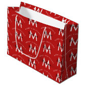 Gepersonaliseerd Modern Merry Christmas Red Monogr Groot Cadeauzakje (Voorkant Gekanteld)