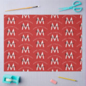 Gepersonaliseerd Modern Merry Christmas Red Monogr Tissuepapier (Craft)