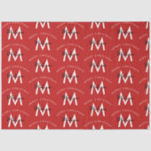 Gepersonaliseerd Modern Merry Christmas Red Monogr Tissuepapier (Voorkant)