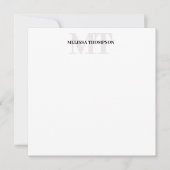 Gepersonaliseerd modern minimalistisch monogram notitiekaartje (Voorkant)