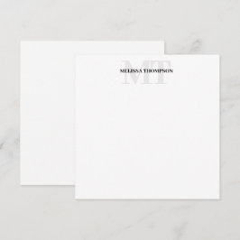 Gepersonaliseerd modern minimalistisch monogram notitiekaartje