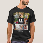 Gepersonaliseerd modern monogram fotocollage t-shirt (Voorkant)