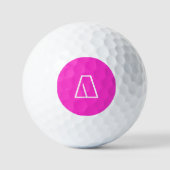 Gepersonaliseerd Modern Monogram Hot Pink Golfballen (Voorkant)