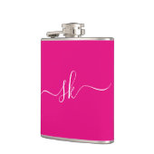 Gepersonaliseerd Modern Monogram roze Bachelorette Heupfles (Links)