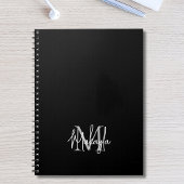 Gepersonaliseerd Modern Monogram Zwart Notitieboek