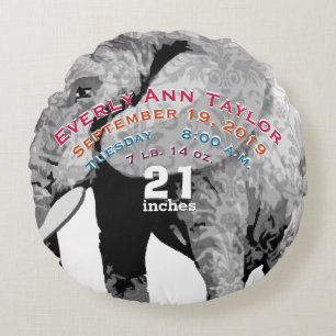 Gepersonaliseerd modern olifantenpatroon rond kussen