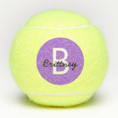 Gepersonaliseerd modern Paars monogram Tennisballen (Voorkant)