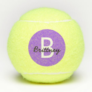 Gepersonaliseerd modern Paars monogram Tennisballen