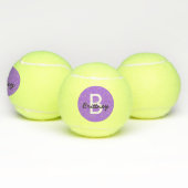 Gepersonaliseerd modern Paars monogram Tennisballen (Multi)
