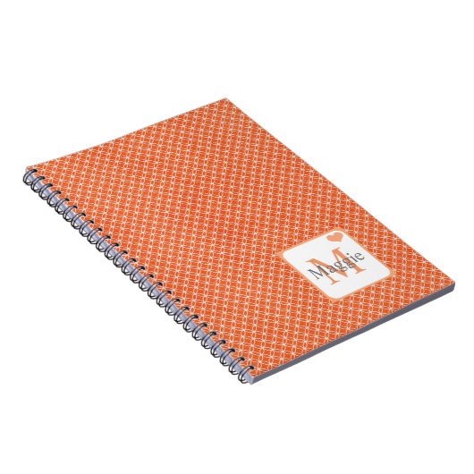 Gepersonaliseerd modern perzikontwerp notitieboek (Rechterzijde)