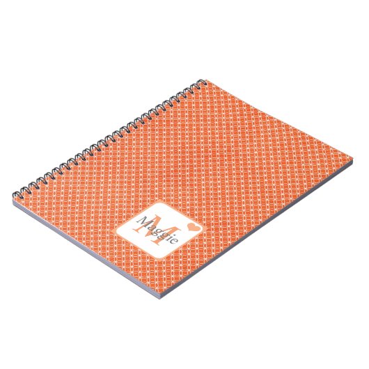 Gepersonaliseerd modern perzikontwerp notitieboek (Linkerzijde)