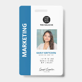 Gepersonaliseerd Modern Professioneel ID Blauw Badge