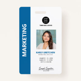 Gepersonaliseerd Modern Professioneel ID Blauw Badge