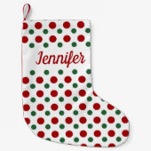 Gepersonaliseerd modern rood groen patroon kleine kerstsok (Voorkant)