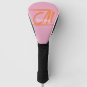 Gepersonaliseerd Modern Roze Golfhoofd Hoesje Golfheadcover (Voorkant)