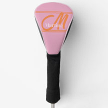 Gepersonaliseerd Modern Roze Golfhoofd Hoesje