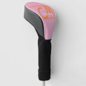 Gepersonaliseerd Modern Roze Golfhoofd Hoesje Golfheadcover (Schuin)