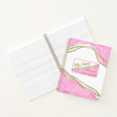 Gepersonaliseerd modern Roze & Goud Notitieboek (Binnen)