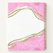 Gepersonaliseerd modern Roze & Goud Notitieboek (Achterkant)