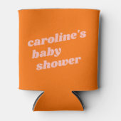 Gepersonaliseerd Modern Roze Sinaasappel Retro Bab Blikjeskoeler (Voorkant)