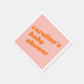 Gepersonaliseerd Modern Roze Sinaasappel Retro Bab Servet (Hoek)