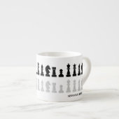 Gepersonaliseerd modern schaakstuk spel espresso kop (Voorkant rechts)