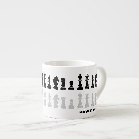 Gepersonaliseerd modern schaakstuk spel espresso kop (Voorkant rechts)