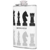 Gepersonaliseerd modern schaakstuk spel heupfles (Links)