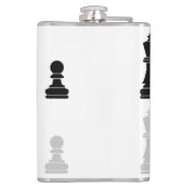 Gepersonaliseerd modern schaakstuk spel heupfles (Achterkant)