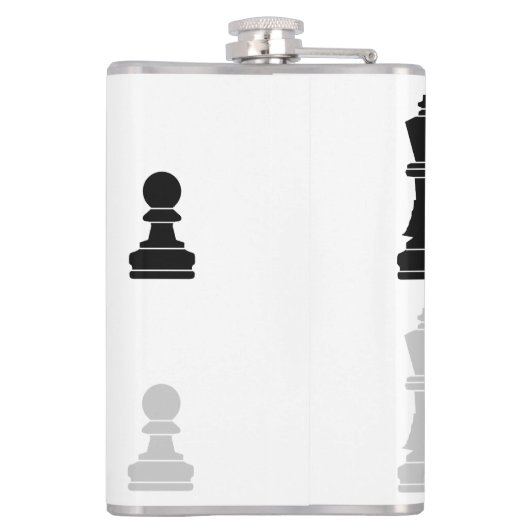 Gepersonaliseerd modern schaakstuk spel heupfles (Achterkant)