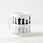 Gepersonaliseerd modern schaakstuk spel koffiemok (Voorkant links)
