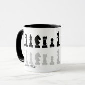 Gepersonaliseerd modern schaakstuk spel mok (Voorkant links)